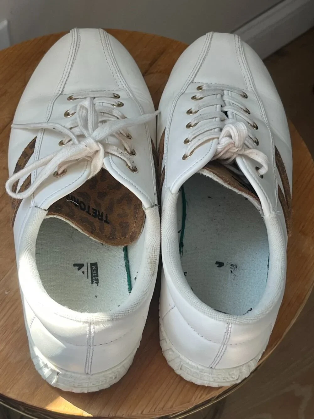 Tretorn Women's White Leather Leopard Nylite Plus Sneakers Size 9